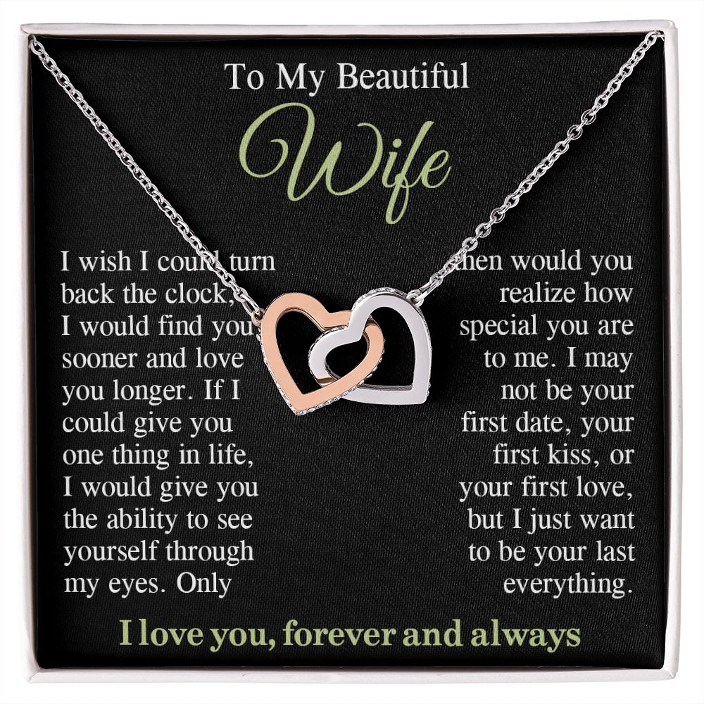 To My Beautiful Soulmate Necklace Gift for Her, Wife Gifts From Husband, Anniversary Gifts For Wife From Husband To My Soulmate Necklace Message Card and Necklace Gift Box Gift Box Styles on Birthday, Wedding, Anniversary, Valentine Interlocking Heart