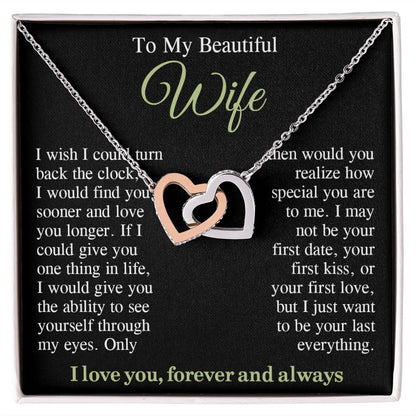 To My Beautiful Soulmate Necklace Gift for Her, Wife Gifts From Husband, Anniversary Gifts For Wife From Husband To My Soulmate Necklace Message Card and Necklace Gift Box Gift Box Styles on Birthday, Wedding, Anniversary, Valentine Interlocking Heart