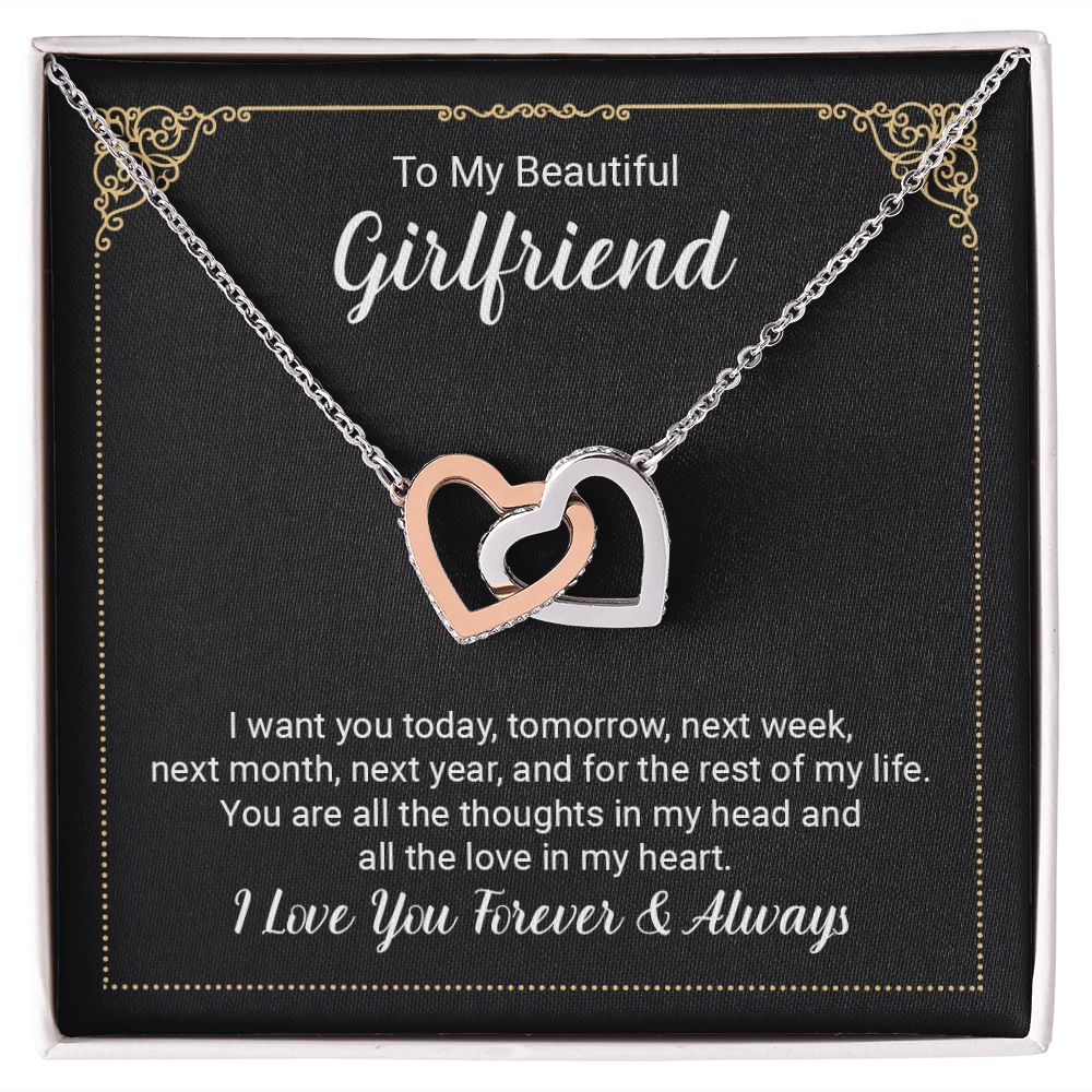 to My Future Wife Necklace, to my Wife, Necklaces For Wife From Husband With, Meaningful Necklace Message Card and Gift Box Styles on Birthday, Christmas, Anniversary  Interlocking Heart