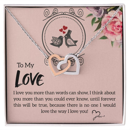The Love Knot Necklace To My Love Knot Necklace, Happy First anniversary, Unique Gift from Husband, Best Jewelry for Wife, Dear Wife, Necklace Message Card and Gift Box Styles on Birthday, Christmas, Anniversary  Interlocking Heart