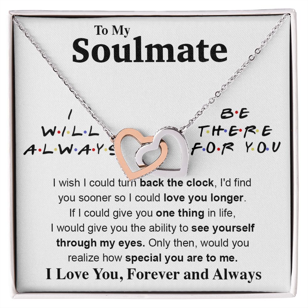 To My Soulmate Necklace To My Future Wife Gifts, Promise Necklace For Her, Fiance Gifts For Her, Valentine Gifts For Soulmate From Husband With Message Card Box LED, Soulmate Necklace For Women, To My Wife Necklace Interlocking Heart