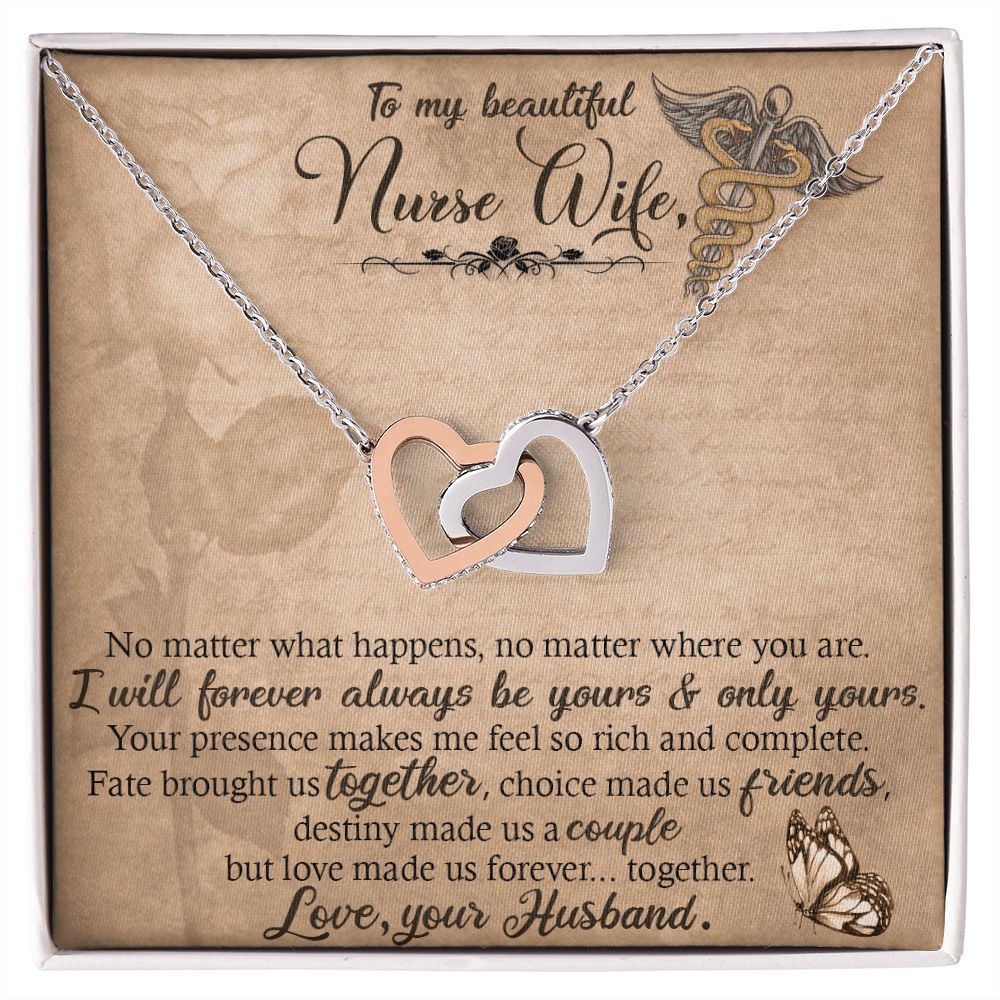 Couples Gifts, Nusre Wife Necklace Gifts From Husband, Wedding Anniversary Jewelry For Wife From Husband, Wife Birthday From Husband, To My Soulmate Message Card and Gift Box styles On Birthday, Christmas, Anniversary  Interlocking Heart