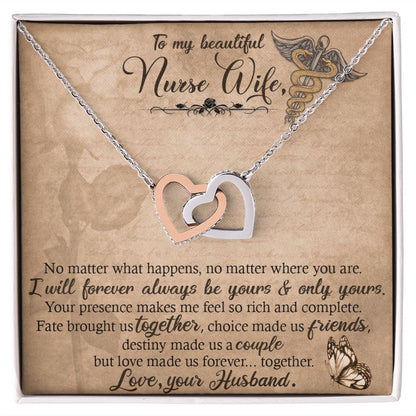 Couples Gifts, Nusre Wife Necklace Gifts From Husband, Wedding Anniversary Jewelry For Wife From Husband, Wife Birthday From Husband, To My Soulmate Message Card and Gift Box styles On Birthday, Christmas, Anniversary  Interlocking Heart