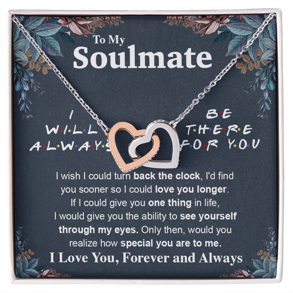 To My Soulmate Necklace To My Future Wife Necklace Gifts, Promise Necklace For Her, Fiance Gifts For Her, Anniversary Necklace Gifts For Soulmate From Husband With Message Card Box LED, Soulmate Necklace For Women, To My Wife Necklace Interlocking Heart