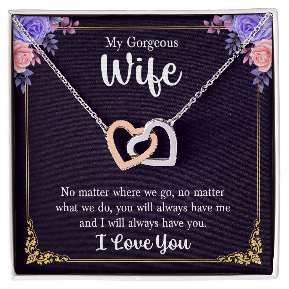To My Wife Necklace Romantic Gifts For Her Unique Necklaces For Wife From Husband Cute Valentines Day Anniversary Birthday, Love Knot Meaningful Necklace Message Card and Gift Box Styles on Birthday, Christmas, Anniversary  Interlocking Heart