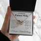 Future Wife Necklace My Last Everything, Promise Necklace For Her, Fiance Gifts For Her, Valentine Gifts For Future Wife With Message Card Box LED, Soulmate Necklace For Women, To My Wife Necklace copy Interlocking Heart