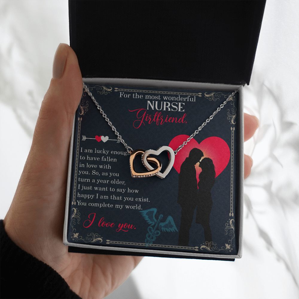 Couples Gifts, Nusre Wife Girlfriend Necklace Gifts From Husband, Wedding Anniversary Jewelry For Wife From Husband, Wife Birthday From Husband, To My Beautiful Girlfriend Message Card and Gift Box styles On Birthday, Christmas, Anniversary  Interlocking