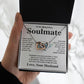 Soulmate Necklace Gift From Husband To My Badass Wife Pendant Valentines Day Anniversary Jewelry with Message Card and Gift Box. Gift for Wife. Necklace Gift Set for Wife Message Card and Necklace Gifts Box Gift Box Styles Interlocking Heart