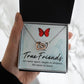 To My True Girlfriend Necklace, Brother to Sister, Birthday For Sister from Brother, Love Knot Meaningful Necklace Message Card and Gift Box Styles on Birthday, Christmas, Anniversary Interlocking Heart
