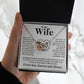 Couples Gifts Necklace To My Wife Necklace Valentine Christmas Jewelry Romantic Gifts For My Wife Pendant Jewelry with Message Card and Box Necklaces for Women Valentines Day Happy Anniversary Wedding Present Interlocking Heart
