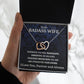 Wife Necklace Gift From Husband To My Badass Wife Pendant Valentines Day Birthday Jewelry with Message Card and Gift Box. Gift for Wife. Necklace Gift Set for Wife Necklace Gifts Box Gift Box Styles Interlocking Heart