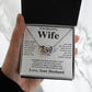 Wife Necklace Gift From Husband To My Badass Wife Pendant Valentines Day Anniversary Jewelry with Message Card and Gift Box. Gift for Wife. Necklace Gift Set for Wife Message Card and Necklace Gifts Box Gift Box Styles Interlocking Heart