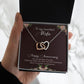 To My Beautiful Wife Necklace, Wife Necklace, Wife Gift, WIfe Gift From Husband, Happy Anniversary, Meaningful Necklace Message Card and Gift Box Styles on Birthday, Christmas, Anniversary  Interlocking Heart