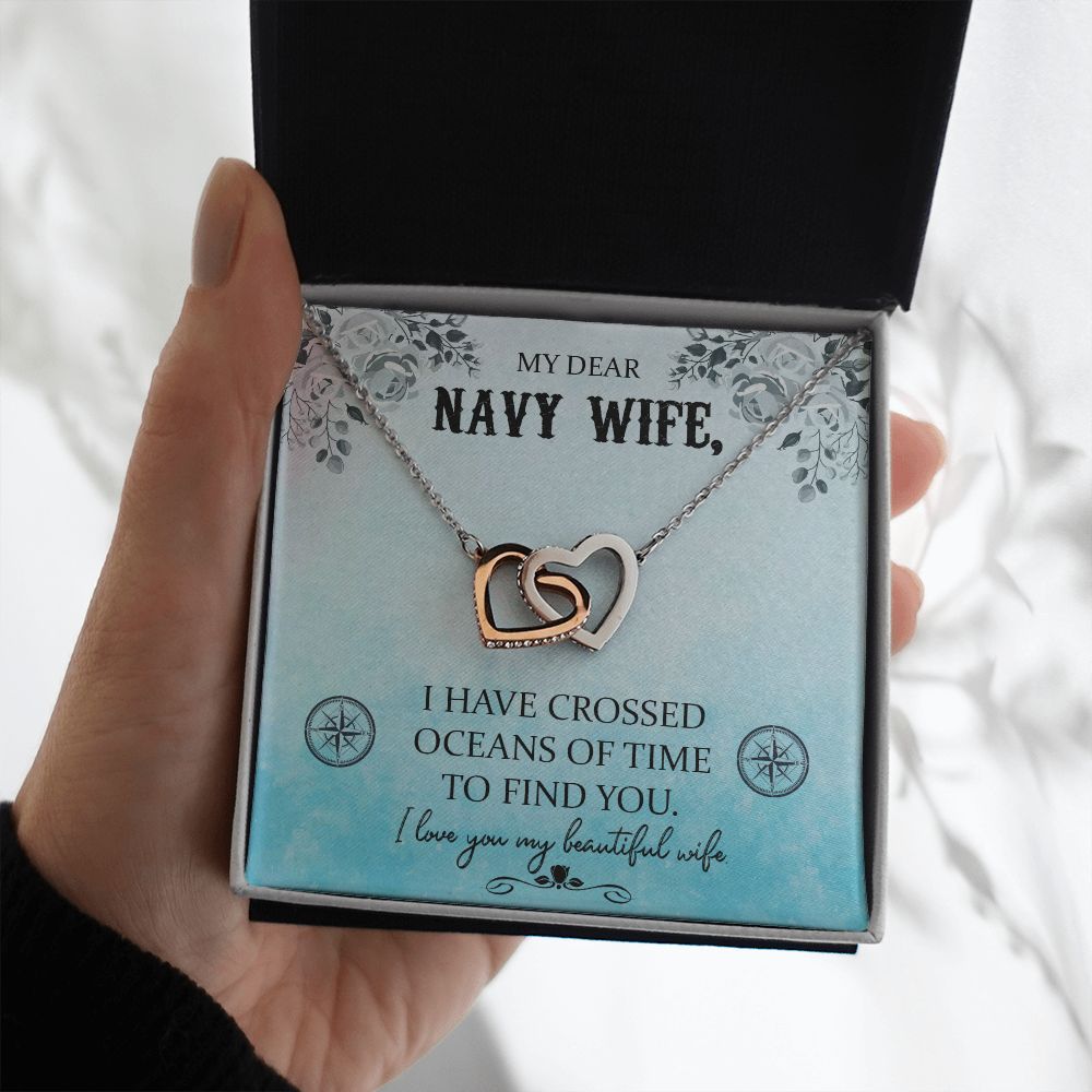 Couples Gifts, Dear Wife Necklace Gifts From Husband, Wedding Anniversary Jewelry For Wife From Husband, Wife Birthday From Husband, To My Beautiful Wife Girlfriend Message Card and Gift Box styles On Birthday, Christmas, Anniversary  Interlocking Heart