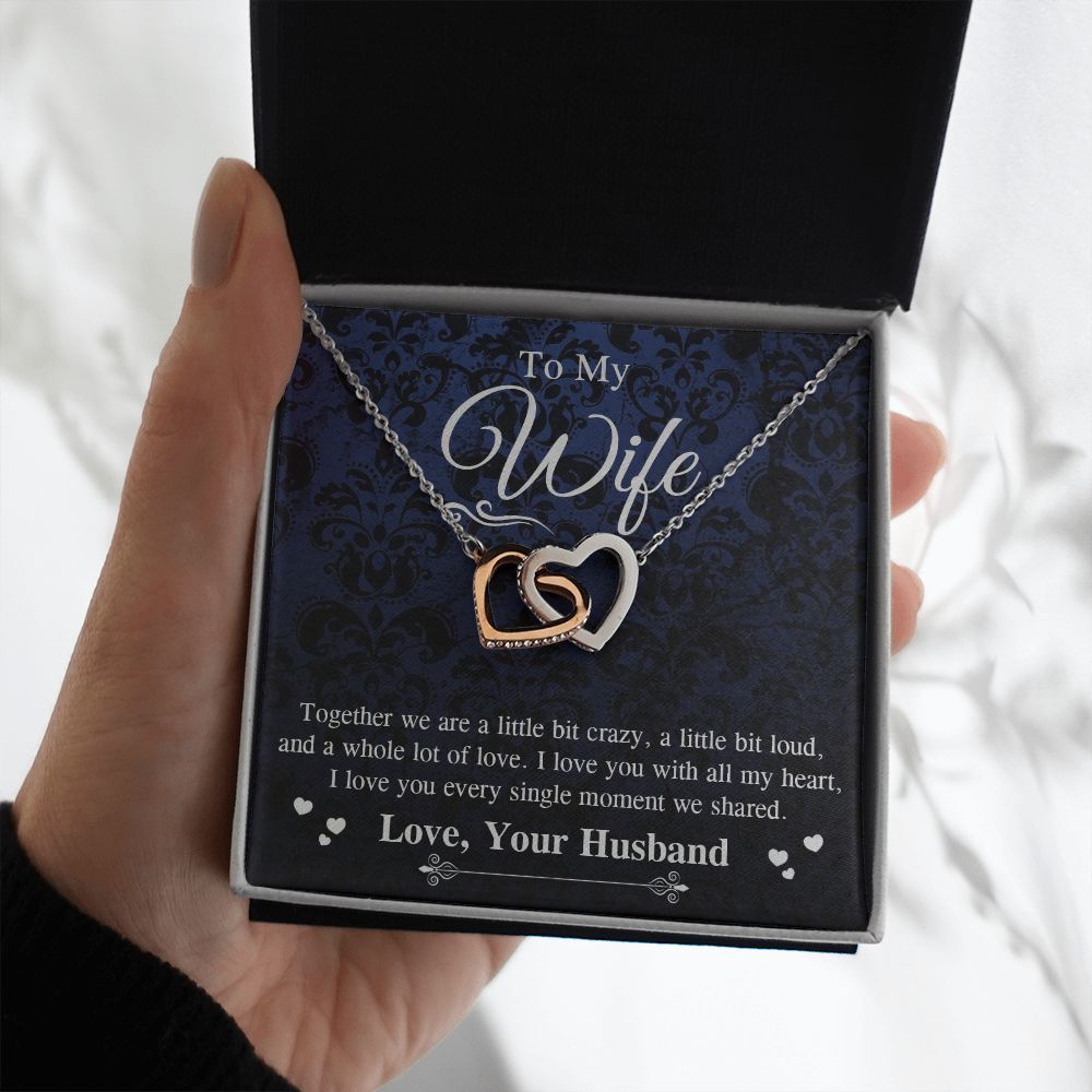 Valentine Gifts To My Soulmate Necklace Gifts for Wife from Husband, Wife Anniversary Gifts, Gift for Soulmate Necklace Message Card and Necklace Gift Box Gift Box Styles on Birthday, Wedding, Anniversary, Valentine Interlocking Heart