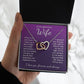 To My Beautiful Wife Necklace Gifts for Her, Soulmate for Wife Birthday Gifts from Husband, Valentine for Women, Soulmate Gifts, Message Card and Necklace Gifts Box Gift Box Styles on Birthday, Wedding, Anniversary, Valentine Interlocking Heart