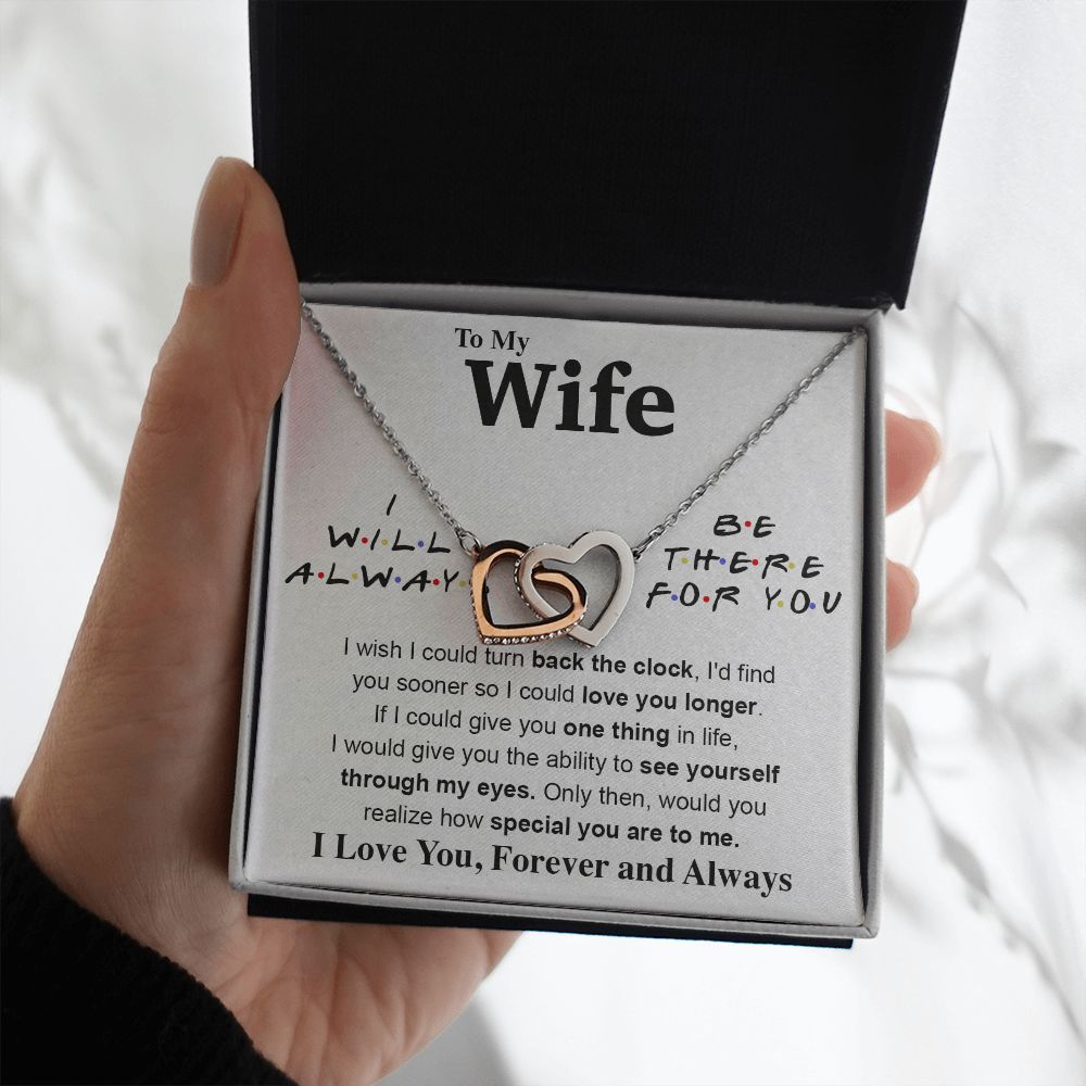 To My Wife Necklace To My Future Wife Gifts, Promise Necklace For Her, Fiance Gifts For Her, Valentine Gifts For Soulmate From Husband With Message Card Box LED, Soulmate Necklace For Women, To My Wife Necklace Interlocking Heart