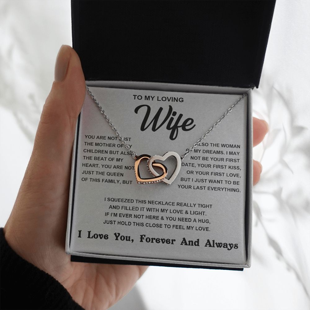 Soulmate Necklace For Women, To My Wife, Soulmate Gifts For Her, Future Wife Necklace, Necklaces For Girlfriend, To My Wife Necklace, Wife Necklace From Husband Necklace Message Card and Gift Box Styles on Birthday, Christmas, Valentine Interlocking Heart