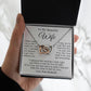 Wife Necklace Gift From Husband, Wedding Anniversary Romantic Gifts for Wife from Husband, Wife Birthday Gifts Message Card and Necklace Gifts Box Gift Box Styles on Birthday, Wedding, Anniversary, Valentine Interlocking Heart