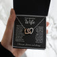 To My Beautiful Wife Necklace Gift for Her, Soulmate for Wife Birthday Gifts from Husband, Valentine for Women, Soulmate Gifts, Message Card and Necklace Gifts Box Gift Box Styles on Birthday, Wedding, Anniversary, Valentine Interlocking Heart
