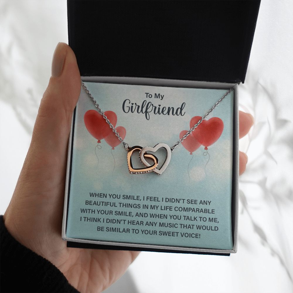 Love Knot Necklace To My Girlfriend Gifts From Boyfriend, Girlfriend Jewelry, Girlfriend Birthday Anniversary For Girlfriend Gift, Necklace Message Card and Gift Box Styles on Birthday, Christmas, Anniversary Interlocking Heart