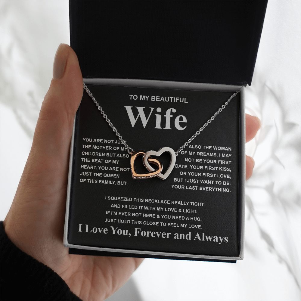 Gifts For Wife Birthday Gifts From Husband Necklace Valentines Days, Necklace for Future Soulmate, Anniversary Necklace Jewelry for Wife Necklace Gifts from Husband - Soulmate Gift Necklace with Message Card and Gift Box Interlocking Heart