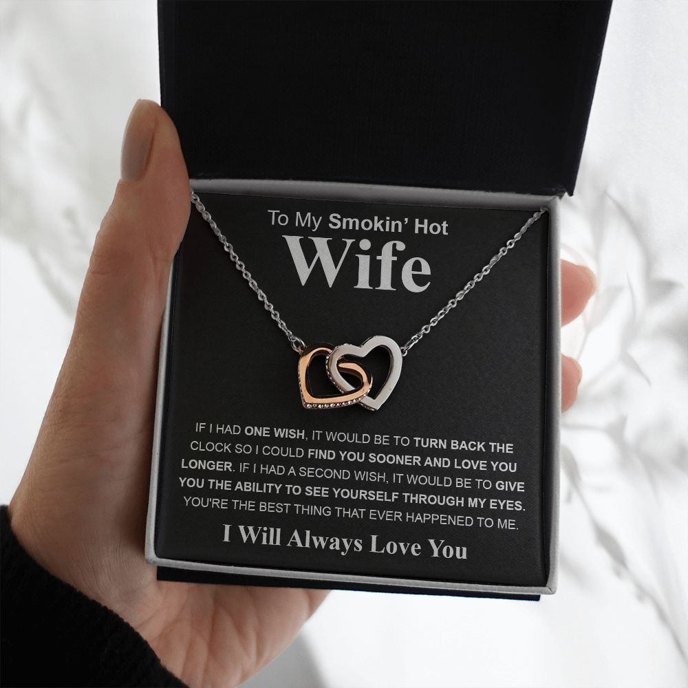 Gifts For Wife Birthday Gifts From Husband Necklace Valentines Day, Necklace for Future Soulmate, Valentine Anniversary Jewelry for Wife Necklace Gifts from Husband - Soulmate Gift Necklace with Message Card and Gift Box Interlocking Heart