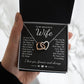 To My Beautiful Wife Necklace Gifts, Soulmate for Wife Birthday Gifts from Husband, Valentine for Women, Soulmate Gifts, Message Card and Necklace Gifts Box Gift Box Styles on Birthday, Wedding, Anniversary, Valentine Interlocking Heart