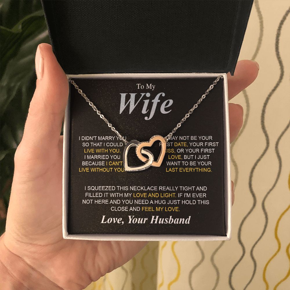 To My Beautiful Soulmate Necklace Gifts for Wife from Husband, Soulmate Valentine Gifts, Gift for Soulmate Message Card and Necklace Gift Box Gift Box Styles on Birthday, Wedding, Anniversary, Valentine Interlocking Heart