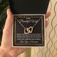 To My Beautiful Wife Necklace From Husband Pendant Jewelry with Message Card and Box Necklaces for Women Valentines Day Happy Anniversary Wedding Present for Birthday, Merry Christmas for Wife Interlocking Heart