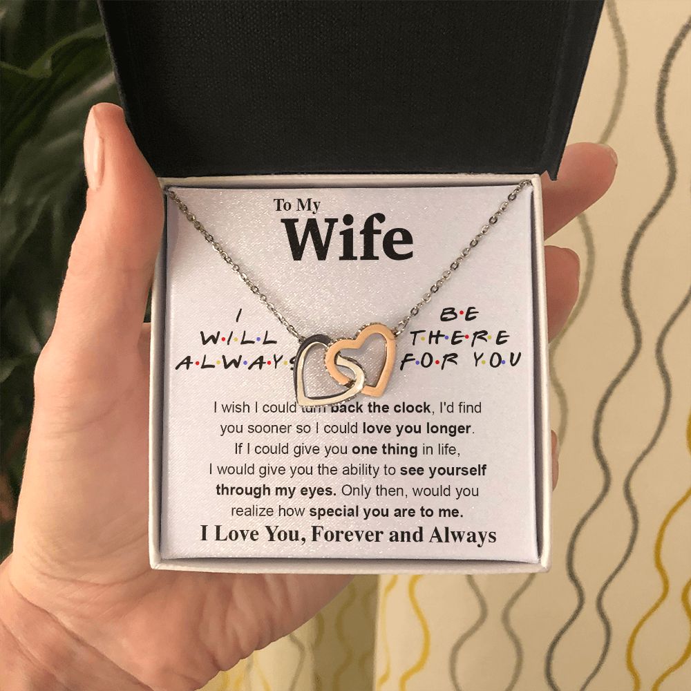 To My Wife Necklace To My Future Wife Gifts, Promise Necklace For Her, Fiance Gifts For Her, Valentine Gifts For Soulmate From Husband With Message Card Box LED, Soulmate Necklace For Women, To My Wife Necklace Interlocking Heart