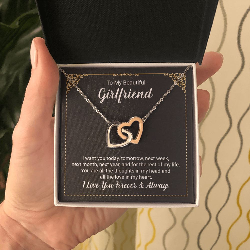 to My Future Wife Necklace, to my Wife, Necklaces For Wife From Husband With, Meaningful Necklace Message Card and Gift Box Styles on Birthday, Christmas, Anniversary  Interlocking Heart