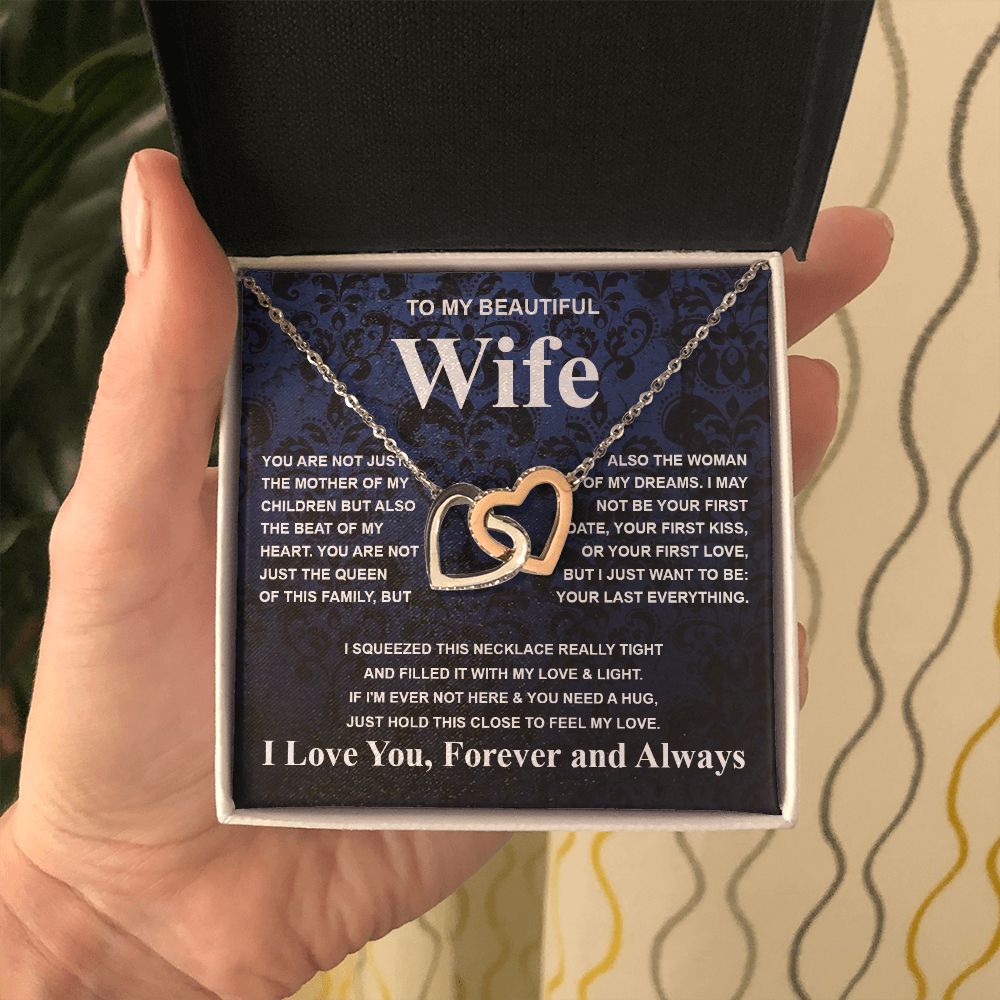 Gifts For Wife Birthday Gifts From Husband Necklace Valentines Days, Necklace for Future Soulmate, Wedding Necklace Jewelry for Wife Necklace Gifts from Husband - Soulmate Gift Necklace with Message Card and Gift Box Interlocking Heart