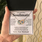 Soulmate Necklace Gift From Husband To My Badass Wife Pendant Valentines Day Anniversary Jewelry with Message Card and Gift Box. Gift for Wife. Necklace Gift Set for Wife Message Card and Necklace Gifts Box Gift Box Styles Interlocking Heart