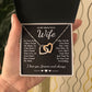 To My Beautiful Wife Necklace Gifts, Soulmate for Wife Birthday Gifts from Husband, Valentine for Women, Soulmate Gifts, Message Card and Necklace Gifts Box Gift Box Styles on Birthday, Wedding, Anniversary, Valentine Interlocking Heart