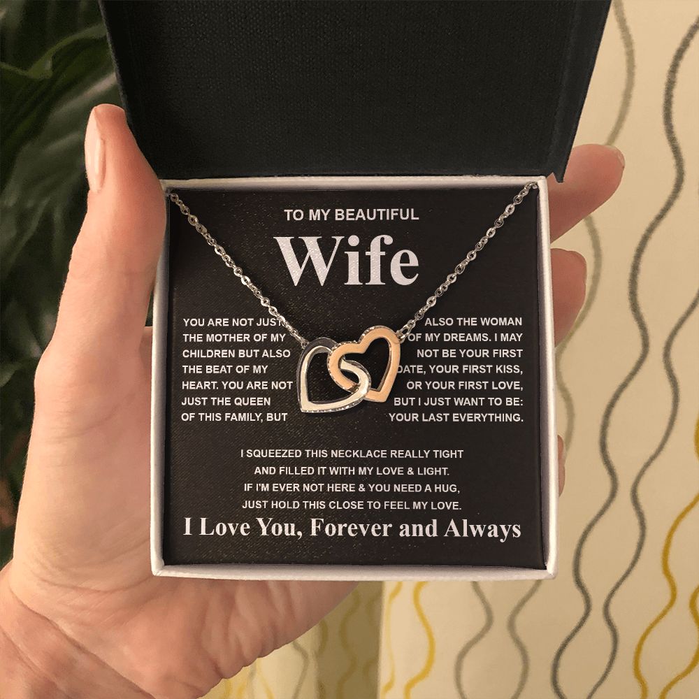 Gifts For Wife Birthday Gifts From Husband Necklace Valentines Days, Necklace for Future Soulmate, Anniversary Necklace Jewelry for Wife Necklace Gifts from Husband - Soulmate Gift Necklace with Message Card and Gift Box Interlocking Heart