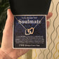 Gifts For Soulmate Birthday Gifts From Husband Necklace Valentines Day, Necklace for Future Soulmate, Wedding Valentine Jewelry for Wife Necklace Gifts from Husband - Soulmate Gift Necklace with Message Card and Gift Box Interlocking Heart