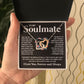 Couples Gifts Necklace To My Soulmate Necklace Birthday Christmas Jewelry Romantic Gifts For My Wife Pendant Jewelry with Message Card and Box Necklaces for Women Valentines Day Happy Anniversary Wedding Present Interlocking Heart