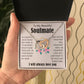 My Beautiful Soulmate Necklace To My Future Wife Gifts, Promise Necklace For Her, Fiance Gifts For Her, Valentine Gifts For Soulmate From Husband With Message Card Box LED, Soulmate Necklace For Women, To My Wife Necklace Interlocking Heart