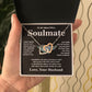 Soulmate Necklace Gift From Husband To My Badass Wife Pendant Valentines Day Anniversary Jewelry with Message Card and Gift Box. Gift for Wife. Necklace Gift Set for Wife Interlocking Heart