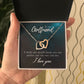 To My True Girlfriend Necklace, Brother to Sister, Birthday For Sister from Brother, I Love You, Love Knot Meaningful Necklace Message Card and Gift Box Styles on Birthday, Christmas, Anniversary Interlocking Heart