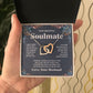 Soulmate Necklace Gift From Husband To My Badass Wife Valentines Days Anniversary Jewelry with Message Card and Gift Box. Gift for Wife. Necklace Gift Set for Wife Message Card and Necklace Gifts Box Gift Box Styles Interlocking Heart