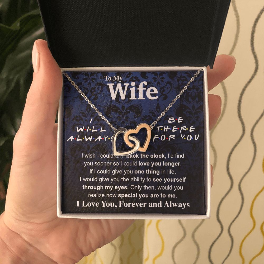 To My Wife Necklace To My Future Wife Necklace Gifts, Promise Necklace For Her, Fiance Gifts For Her, Valentine Necklace Gifts For Soulmate From Husband With Message Card Box LED, Soulmate Necklace For Women, To My Wife Necklace Interlocking Heart