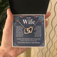 Couples Gifts Necklace To My Wife Necklace Anniversary Valentine Jewelry Romantic Gifts For My Wife Pendant Jewelry with Message Card and Box Necklaces for Women Valentines Day Happy Anniversary Wedding Present Interlocking Heart