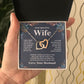 Wife Necklace Gift From Husband To My Badass Wife Valentines Days Anniversary Jewelry with Message Card and Gift Box. Gift for Wife. Necklace Gift Set for Wife Message Card and Necklace Gifts Box Gift Box Styles Interlocking Heart