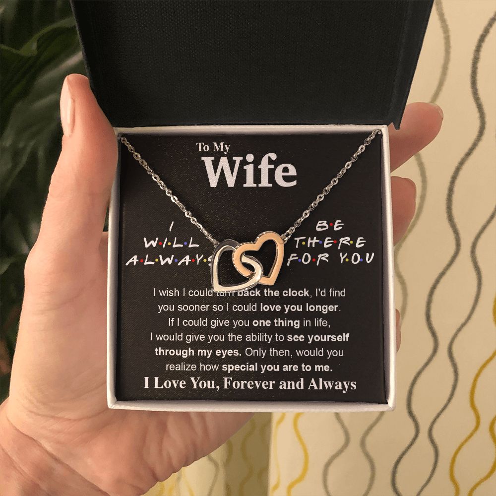 To My Wife Necklace To My Future Wife Necklace Gifts, Promise Necklace For Her, Fiance Gifts For Her, Valentine Gifts For Soulmate From Husband With Message Card Box LED, Soulmate Necklace For Women, To My Wife Necklace Interlocking Heart