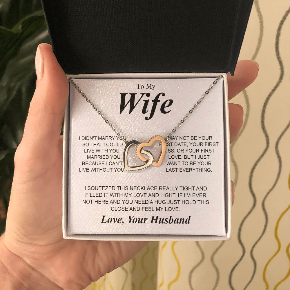 To My Beautiful Soulmate Necklace Gifts for Wife from Husband, Soulmate Valentine Gifts, Gift for Soulmate Necklace Message Card and Necklace Gift Box Gift Box Styles on Birthday, Wedding, Anniversary, Valentine Interlocking Heart