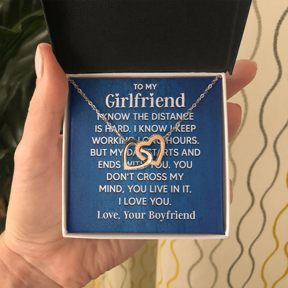 Couples Gifts Soulmate Necklace Gifts From Husband, Wedding Anniversary Jewelry For Wife From Husband, Wife Birthday Gifts From Husband, To My Unbiological Sister Message Card and Gift Box styles On Birthday, Christmas, Anniversary  Interlocking Heart