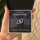 Future Wife Necklace My Last Everything, Promise Necklace For Her, Fiance Gifts For Her, Wedding Gifts For Future Wife With Message Card Box LED, Soulmate Necklace For Women, To My Wife Necklace Interlocking Heart