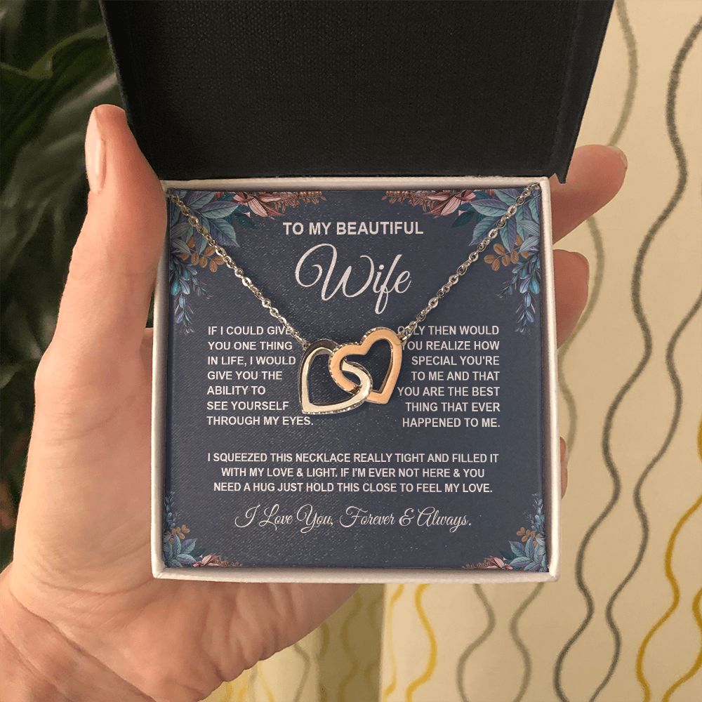 Wife Necklace Gift From Husband, For Soulmate From Husband, Wife Gifts From Husband, Necklaces For Wife From Husband To My Soulmate Necklace Message Card and Necklace Gift Box Gift Box Styles on Birthday, Wedding, Anniversary, Valentine Interlocking Heart